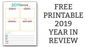 2019 Year in Review Printable