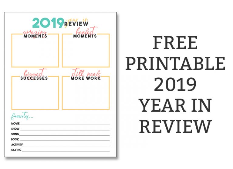 2019 Year in Review Printable