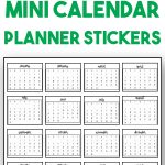 2020 Mini Calendar Stickers