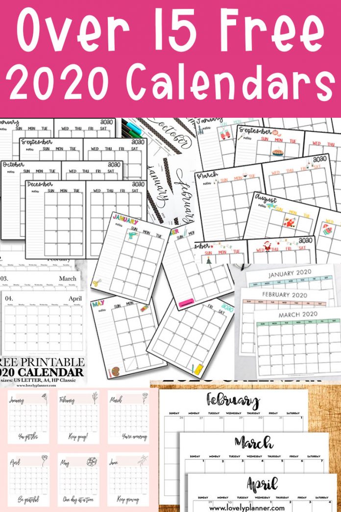 2020-Free-Printable-Calendars-Pinterest-1 - Mom Envy