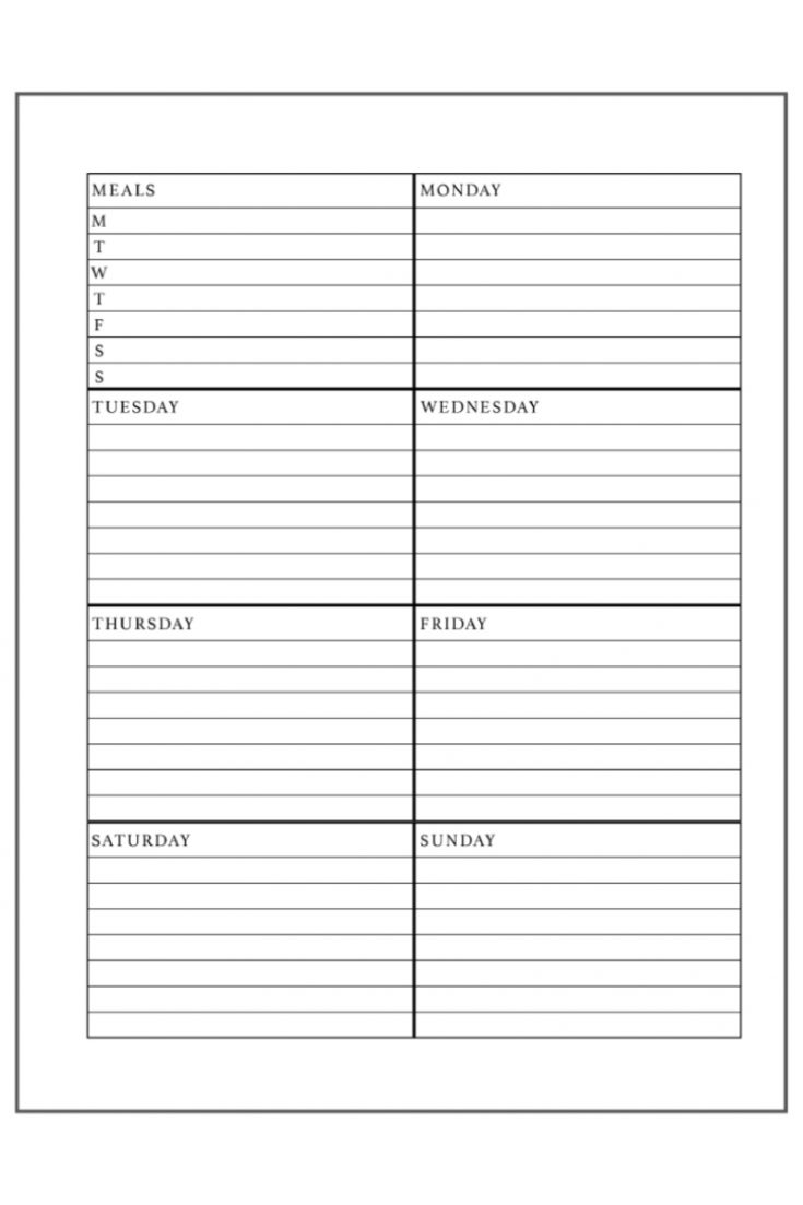 Free Dashboard Layout Planner Printables - Free Weekly Planner Pages