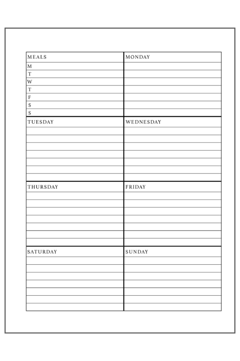 free dashboard layout planner printables free weekly