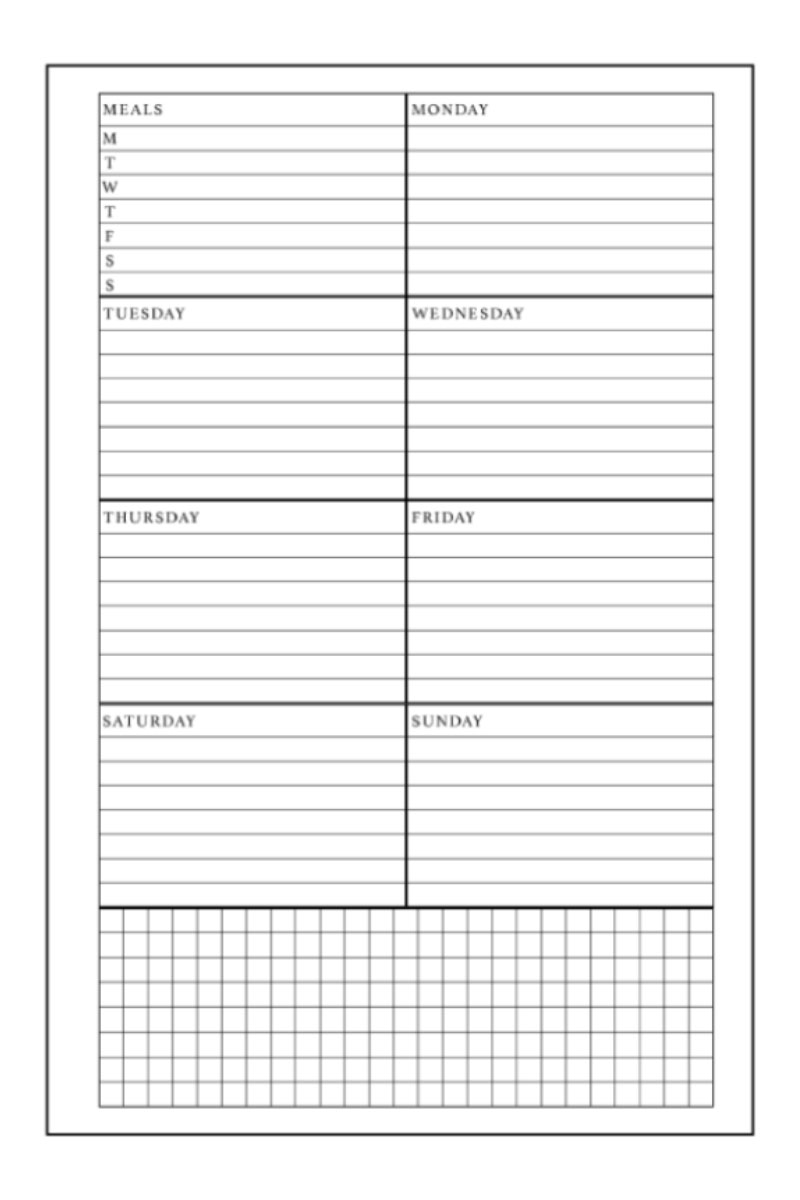 free dashboard layout planner printables free weekly