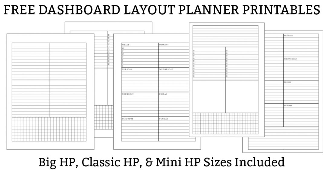 Free Dashboard Layout Planner Printables FB - Mom Envy