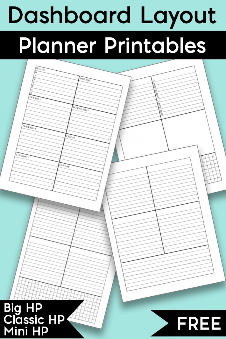 Free Dashboard Layout Planner Printables Free Weekly Planner Pages
