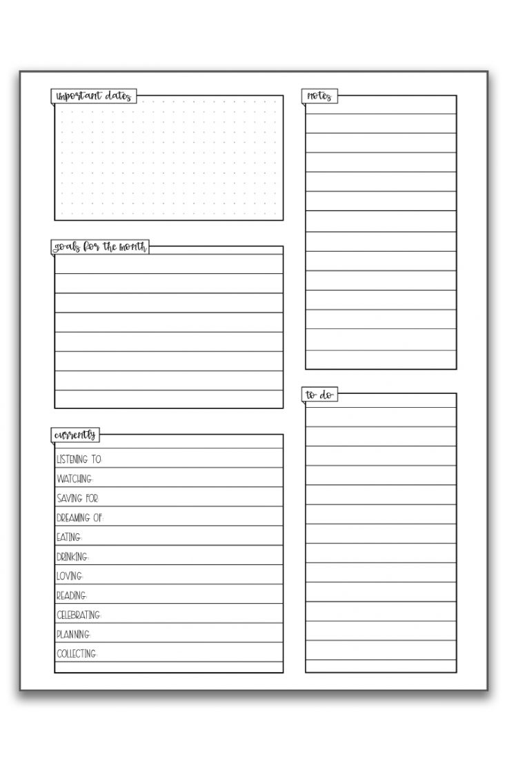 Currently Planner Printable - Free Monthly Planner Update