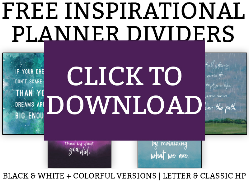 Planner Dividers Printable