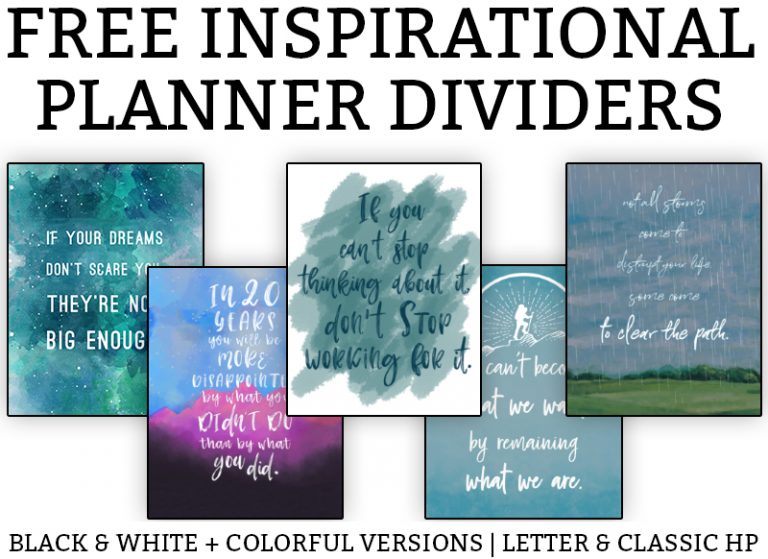Planner Dividers Printable