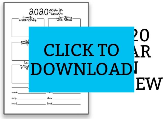 2020 Year in Review Printable