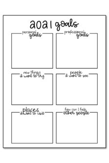 2021 Goal Planning Sheets