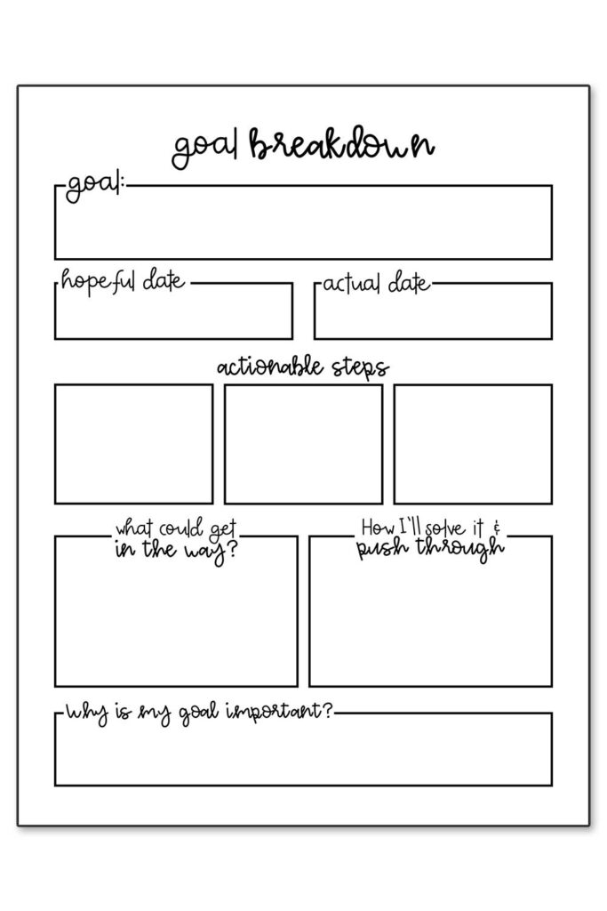 2021 Goal Planning Sheets