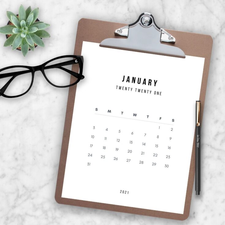 Image for FREE 2021 Calendar Printable