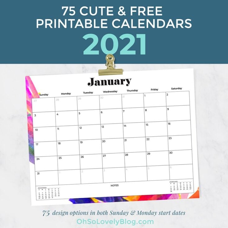Image for FREE 2021 CALENDARS - 75 BEAUTIFUL DESIGNS TO CHOOSE FROM!