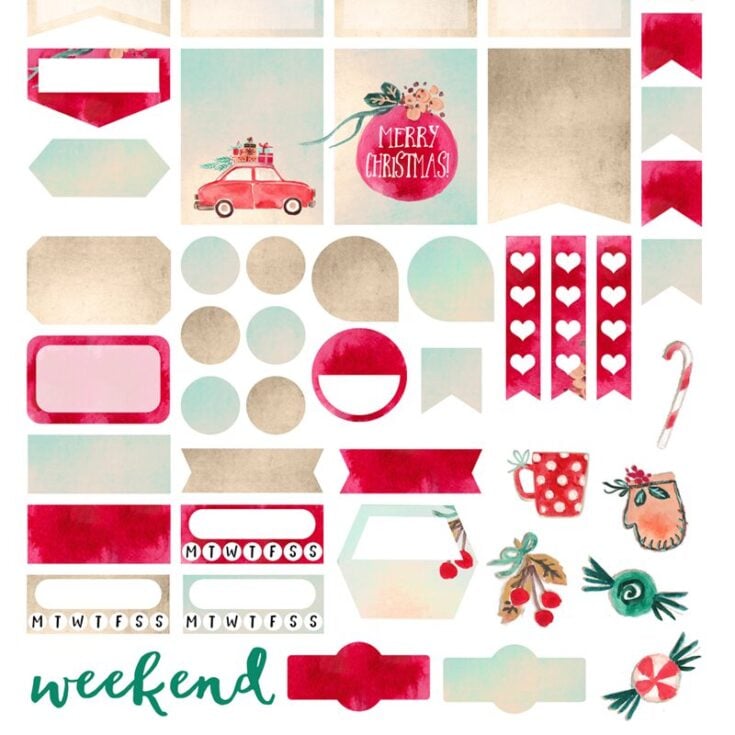 Image for Free Christmas Planner Sticker Printables