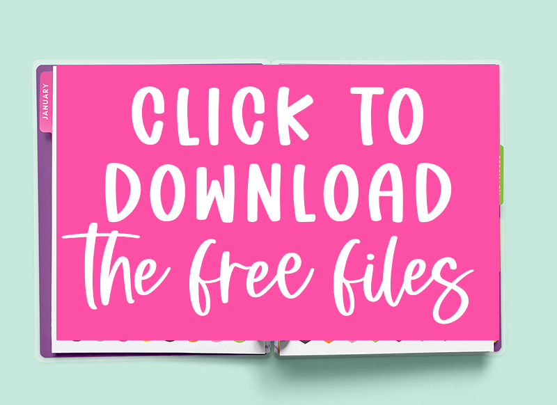 This large image says CLICK TO DOWNLOAD THE FREE FILES in white on a pink rectangle. This is the image you click to get to the members only page where you can download the free files for this blog post.