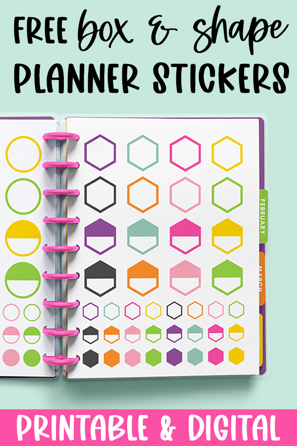 Free Functional Box and Shape Planner Stickers