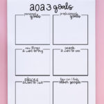 This image shows one of the pages from the goal setting worksheets printables for 2023.