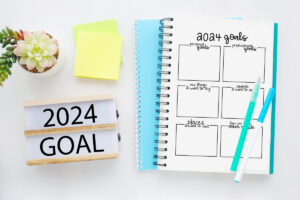 This image shows one of the pages from the goal setting worksheets printables for 2024.