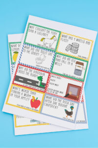 This image shows one of the two free printable kid jokes for lunch boxes available to download for free at the end of the blog post.