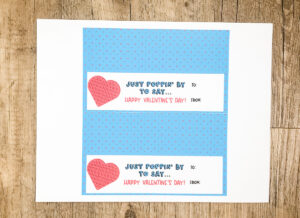 This image shows what the free pop-it valentine bag cover looks like printed.