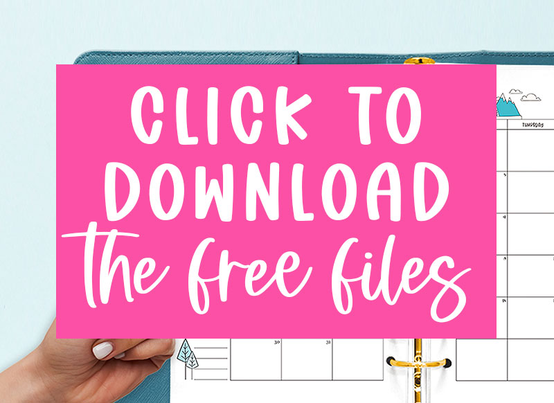 This large image says CLICK TO DOWNLOAD THE FREE FILES in white on a pink rectangle. This is the image you click to get to the members only page where you can download the free files for this blog post.