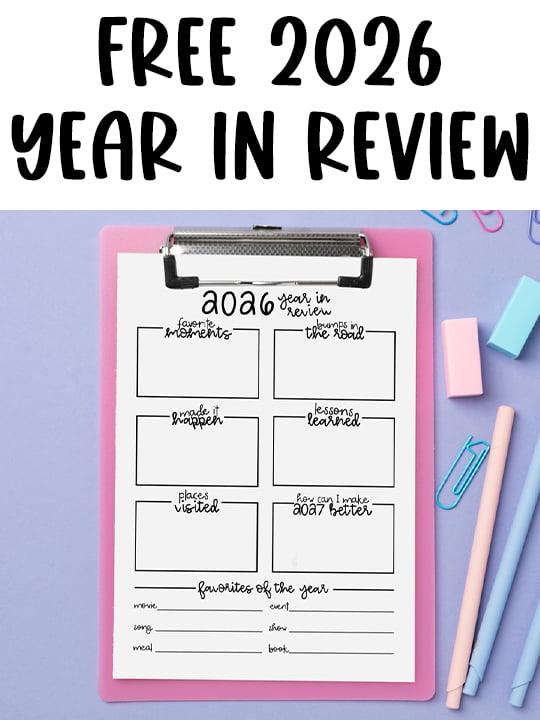 Year in Review Printable - Updated for 2026!