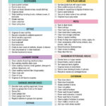 This image is showing the spring cleaning checklist you can download for free at the end of this post. It shows one of the two versions you can download - this one is the pastels color scheme.