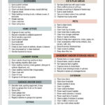 This image is showing the spring cleaning checklist you can download for free at the end of this post. It shows one of the two versions you can download - this one is the boho color scheme.