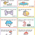 This image shows some of the lunch notes with spring jokes for kids available to download at the end of this post.