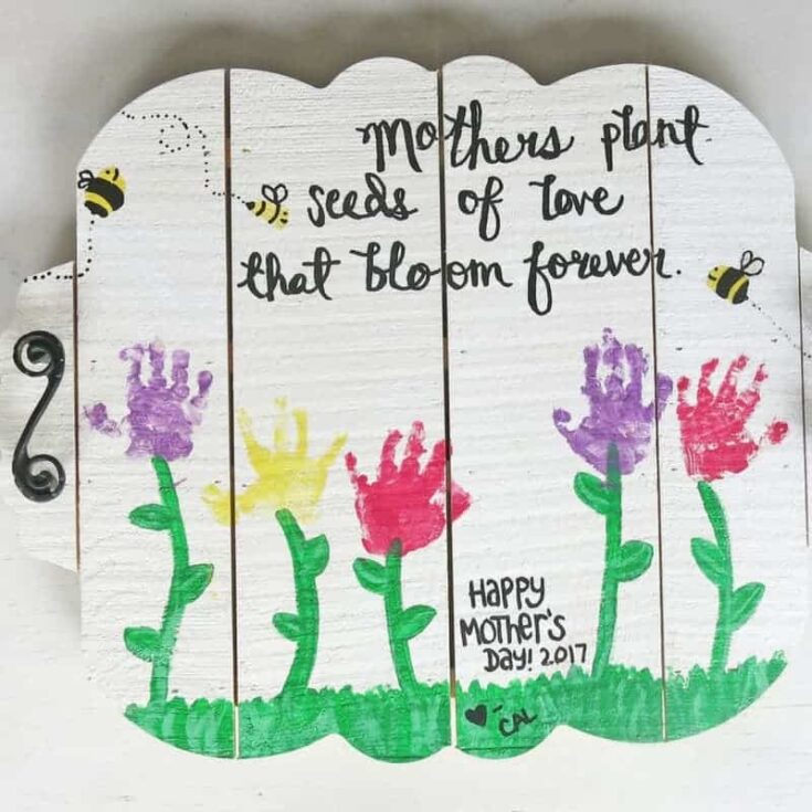 Image for Mothers Day Serving Tray with Kid’s Handprints
