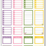 This image shows one of the free pages of Easter planner stickers you can download at the end of this blog post.