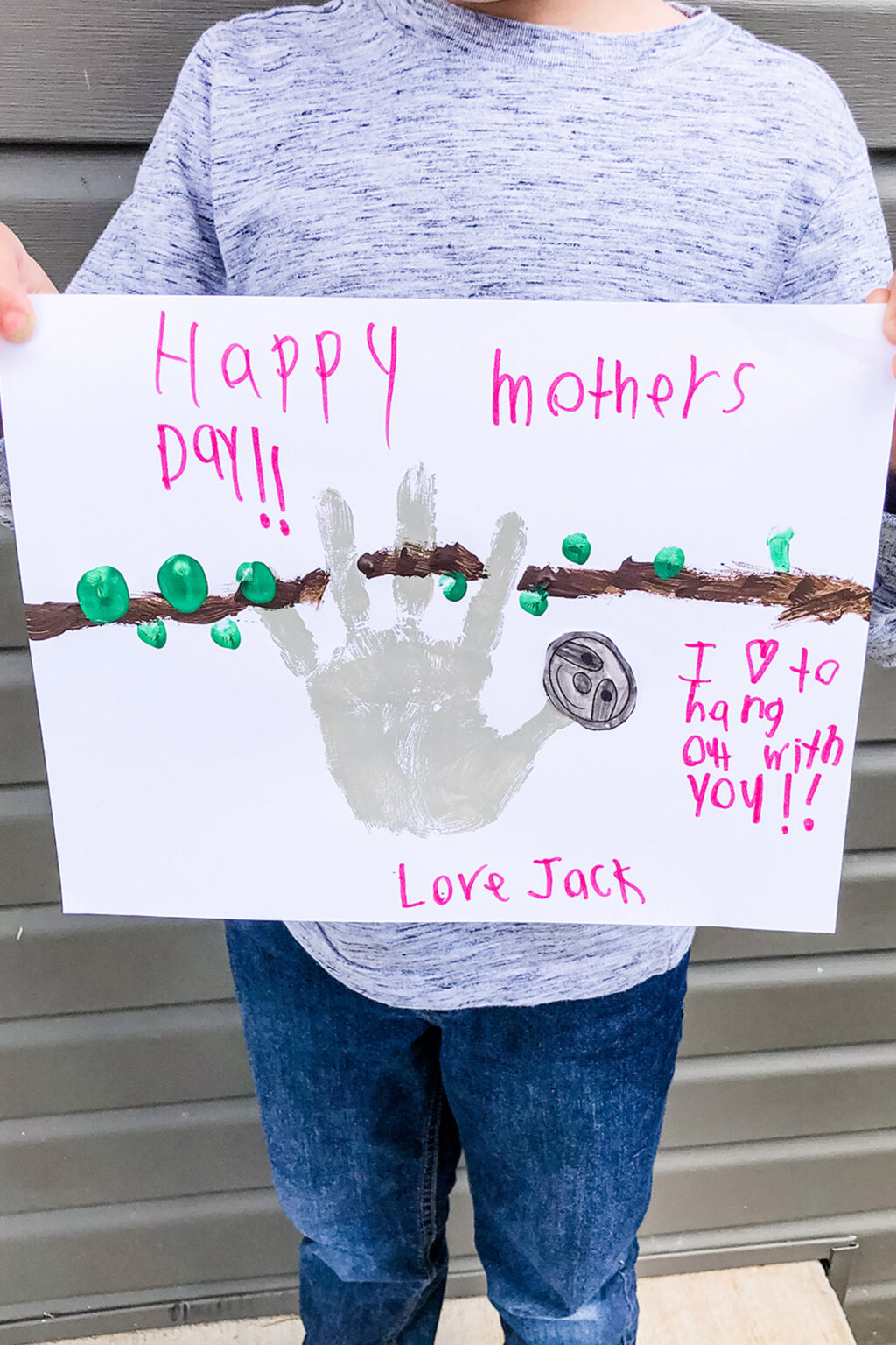 SlothHandprintCraftMothersDayCraftDirections25 Mom Envy