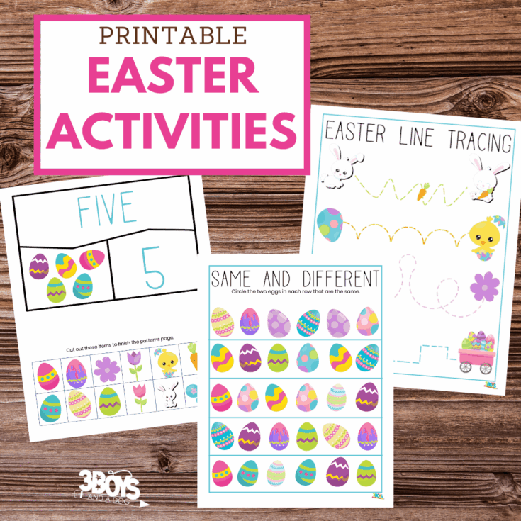 Image for Easter Printable Activities Pack for Preschoolers
