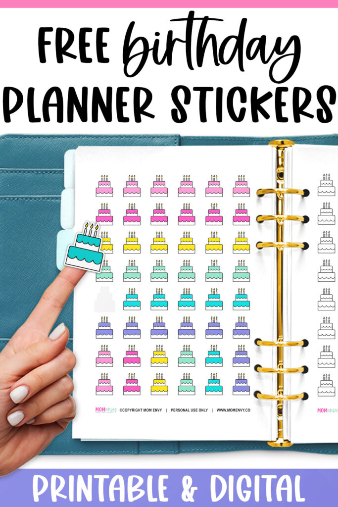 Birthday Planner Stickers - Free Birthday Cake Stickers