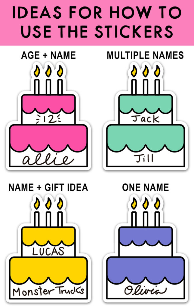 Birthday Cake Printable Planner Stickers