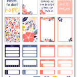 This image shows one page of the 3 free printable flower sticker pages you can get for free at the end of this blog post.