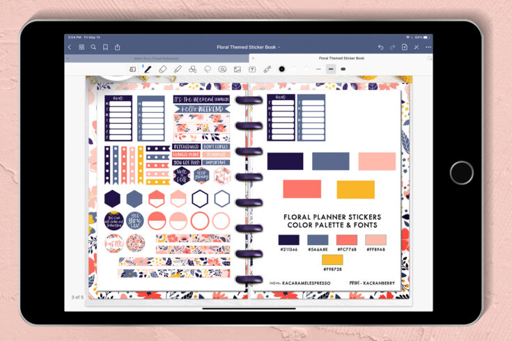 Printable Flower Stickers - Free Floral Planner Stickers