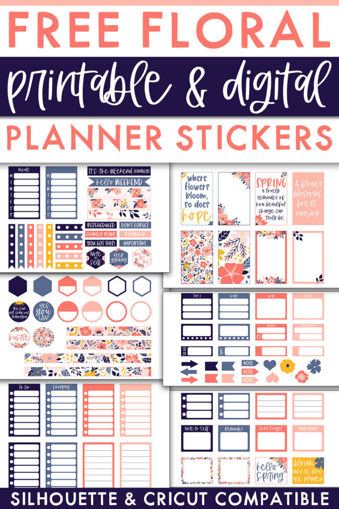 Floral Printable Planner Mini Cards - 100 Directions