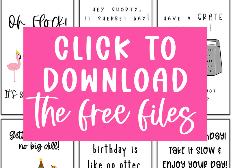 This large image says CLICK TO DOWNLOAD THE FREE FILES in white on a pink rectangle. This is the image you click to get to the members only page where you can download the free files for this blog post.  