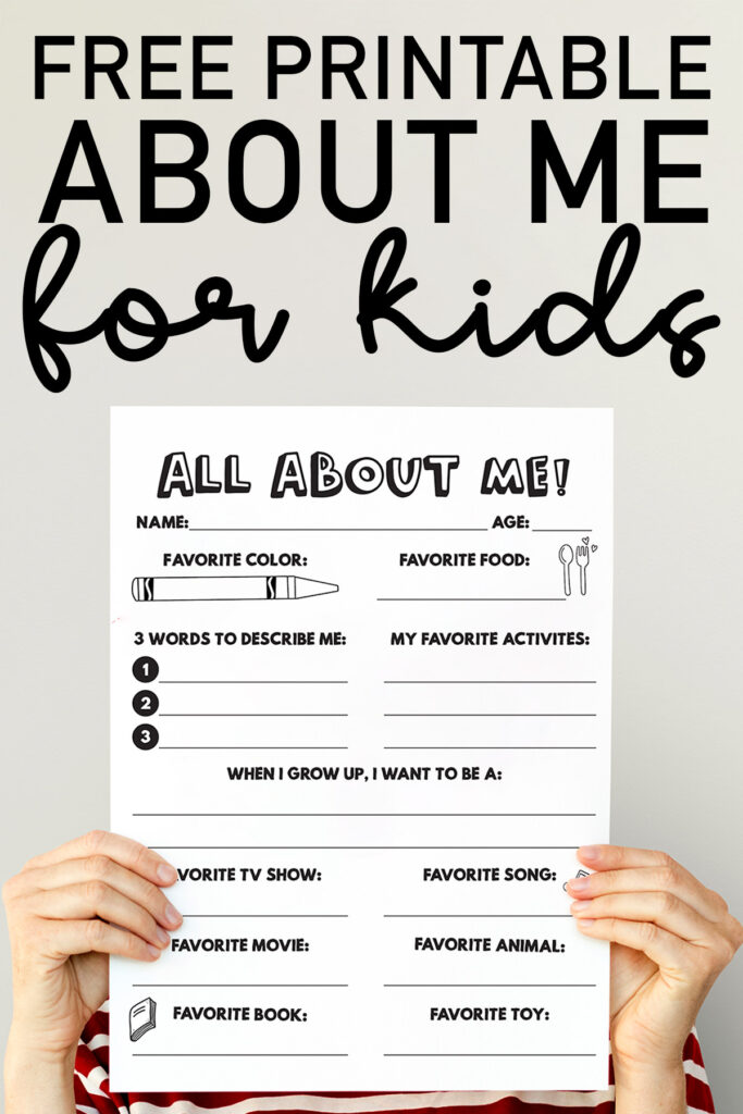 Printable All About Me - Free About Me Worksheet for Kids