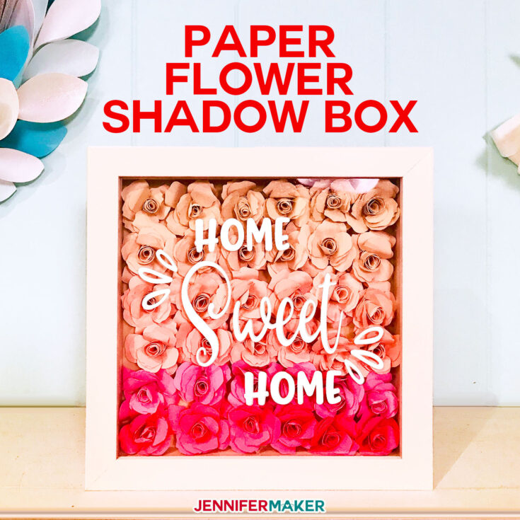 Image for Paper Flower Shadow Box with Sizing & Quantity Charts