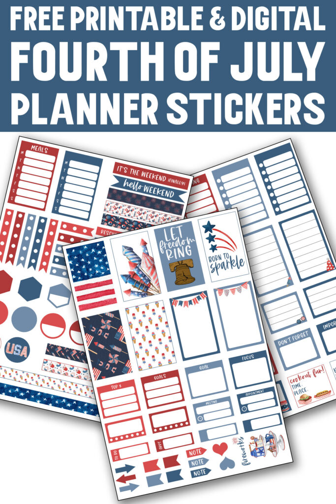 Fourth of July Planner Stickers - Free Patriotic Printable and