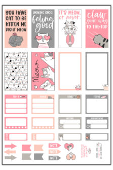Cat Planner Stickers - Free Digital and Printable Cat Stickers
