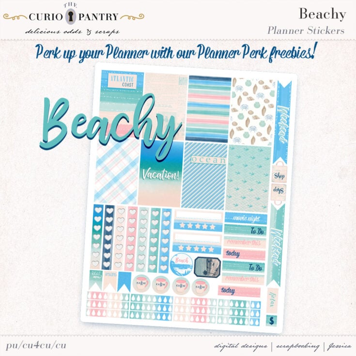 Image for Beachy Planner Stickers Freebie