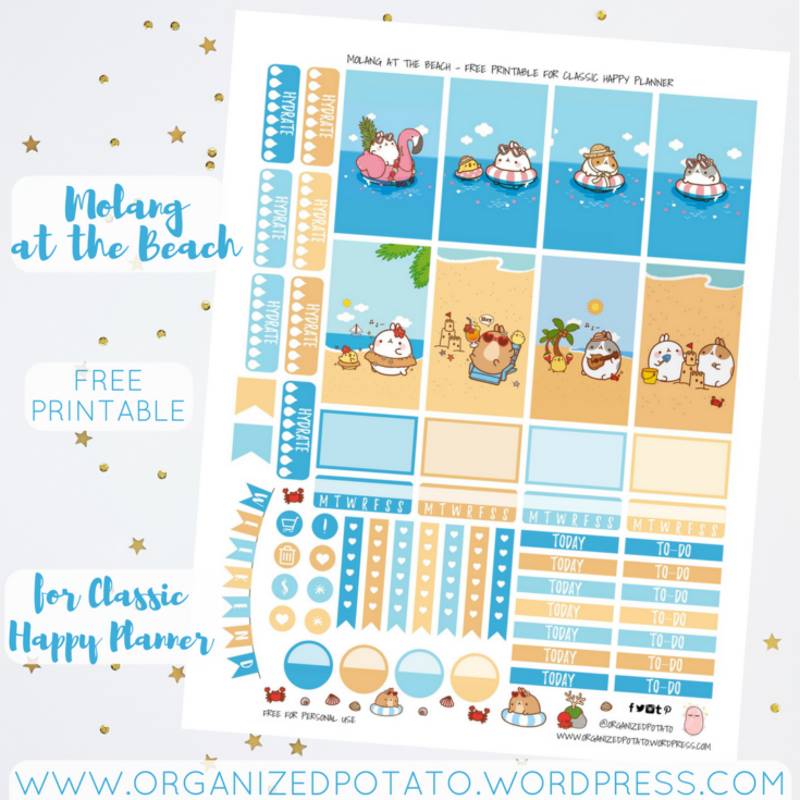 Image for Free Planner Printable: Molang at the Beach