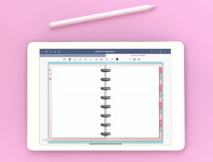 This is an image of one of the pages within the free cat digital notebook. This shows the notebook paper spread.