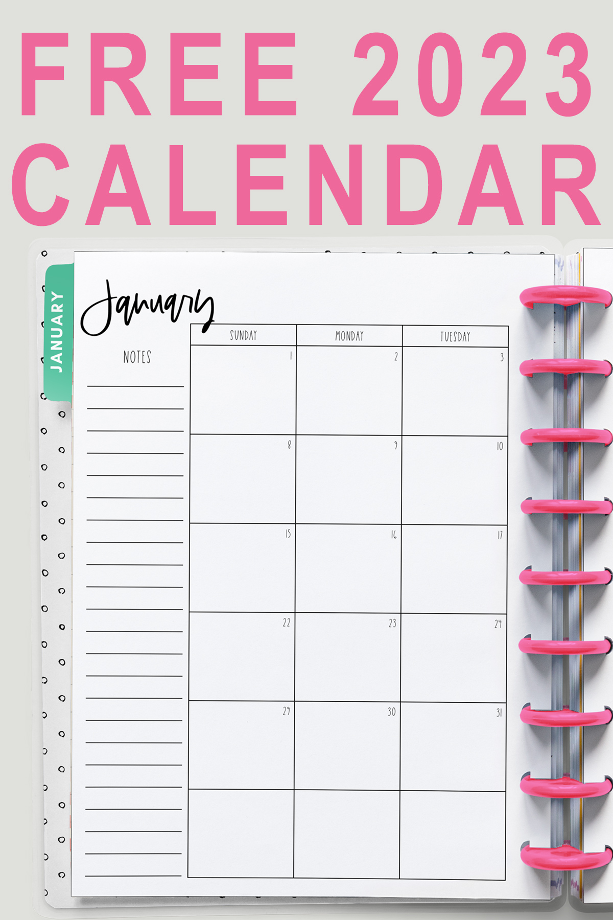 Free Printable 2023 Calendar Simple Black And White Calendar Free 