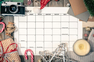 This image shows one of the months from the 2023 calendar pdf and png files you can get for free at the end of this blog post. This is showing a monthly calendar for December.