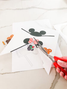 This image is of cutting of the free Elf on the Shelf Mouse Ears and Snacks printable that you can get for free at the end of this blog post.