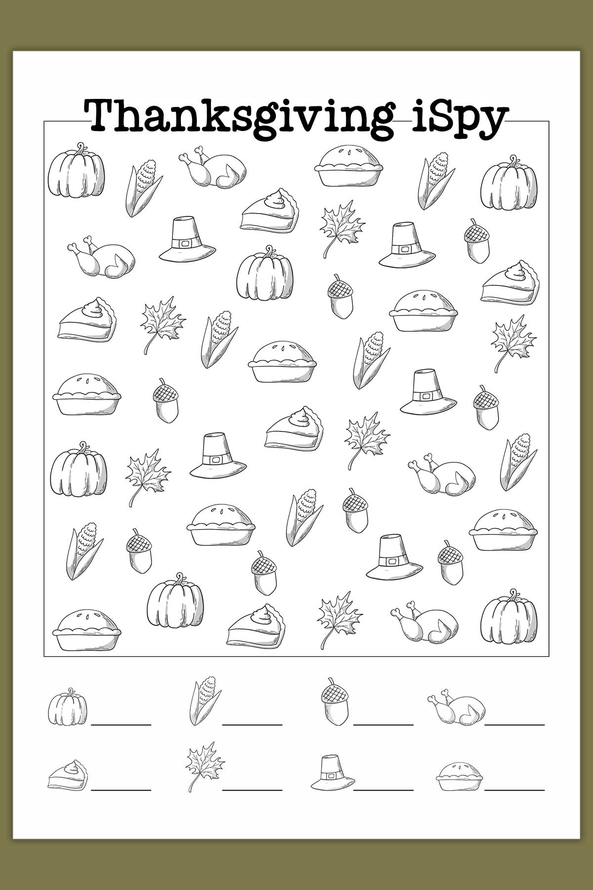 Free i Spy Thanksgiving Printables